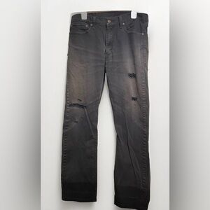 Levi's Black Slim Straight Jeans Distressed Look